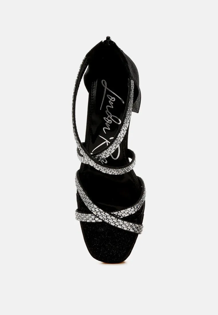 Rhinestones Embellished Strappy Sandals By RUW