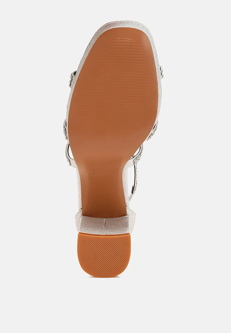 Rhinestones Embellished Strappy Sandals By RUW