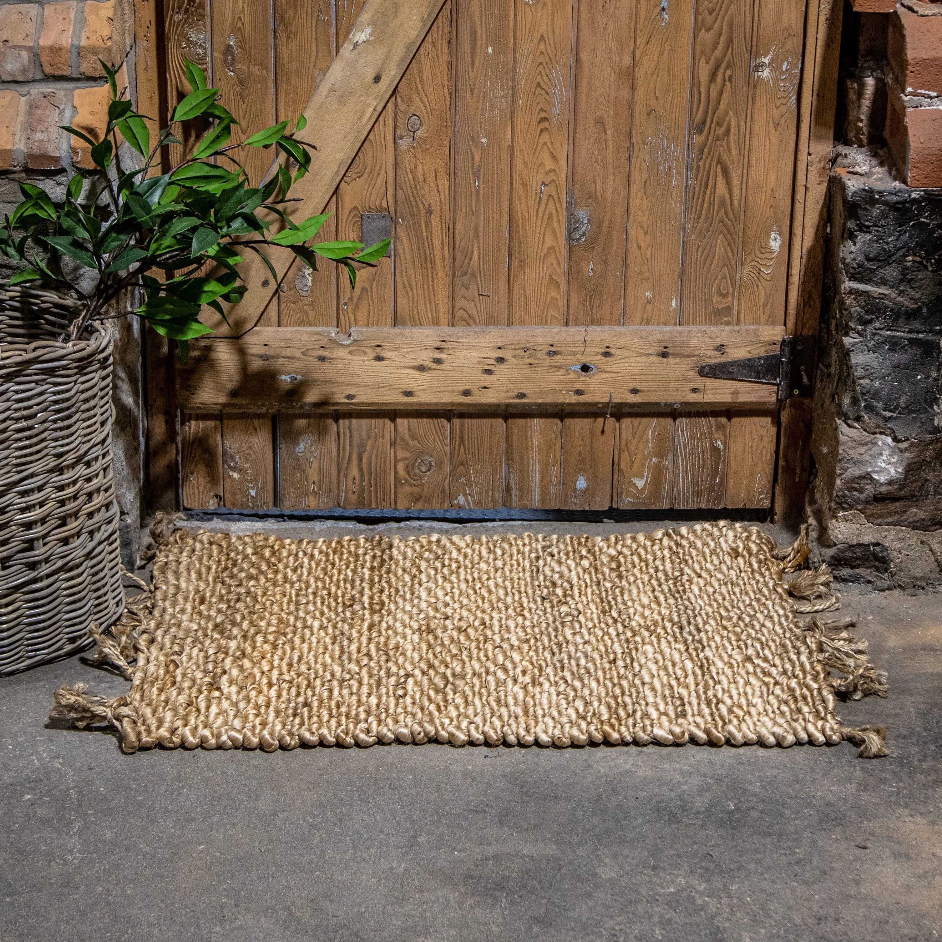 Rug Nubby Woven Jute with Fringe