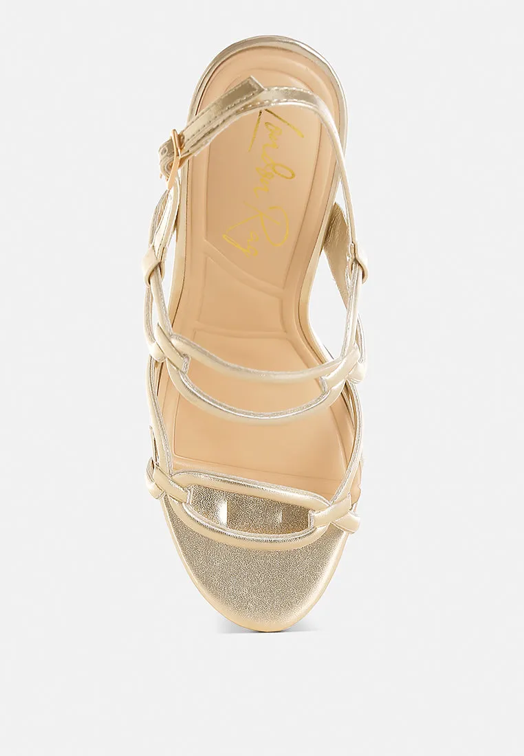 Ryzah Metallic Cut Out Chain Sandals