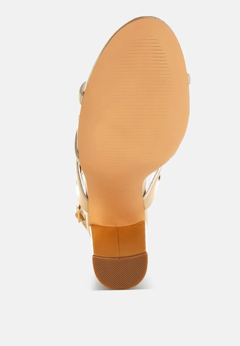 Ryzah Metallic Cut Out Chain Sandals
