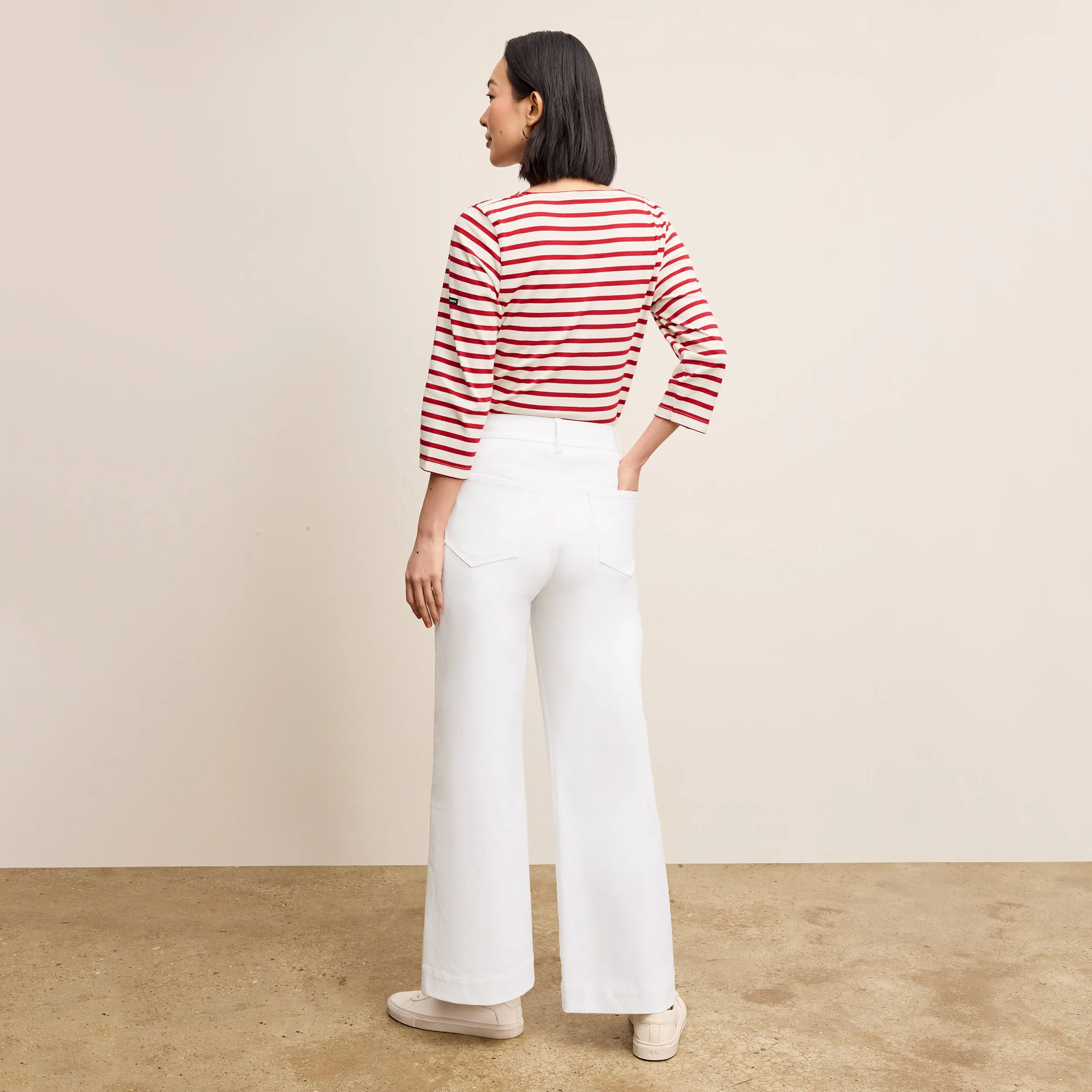 Saint James Galathee II 3/4 Sleeve - Jersey :: Ecru/Persan