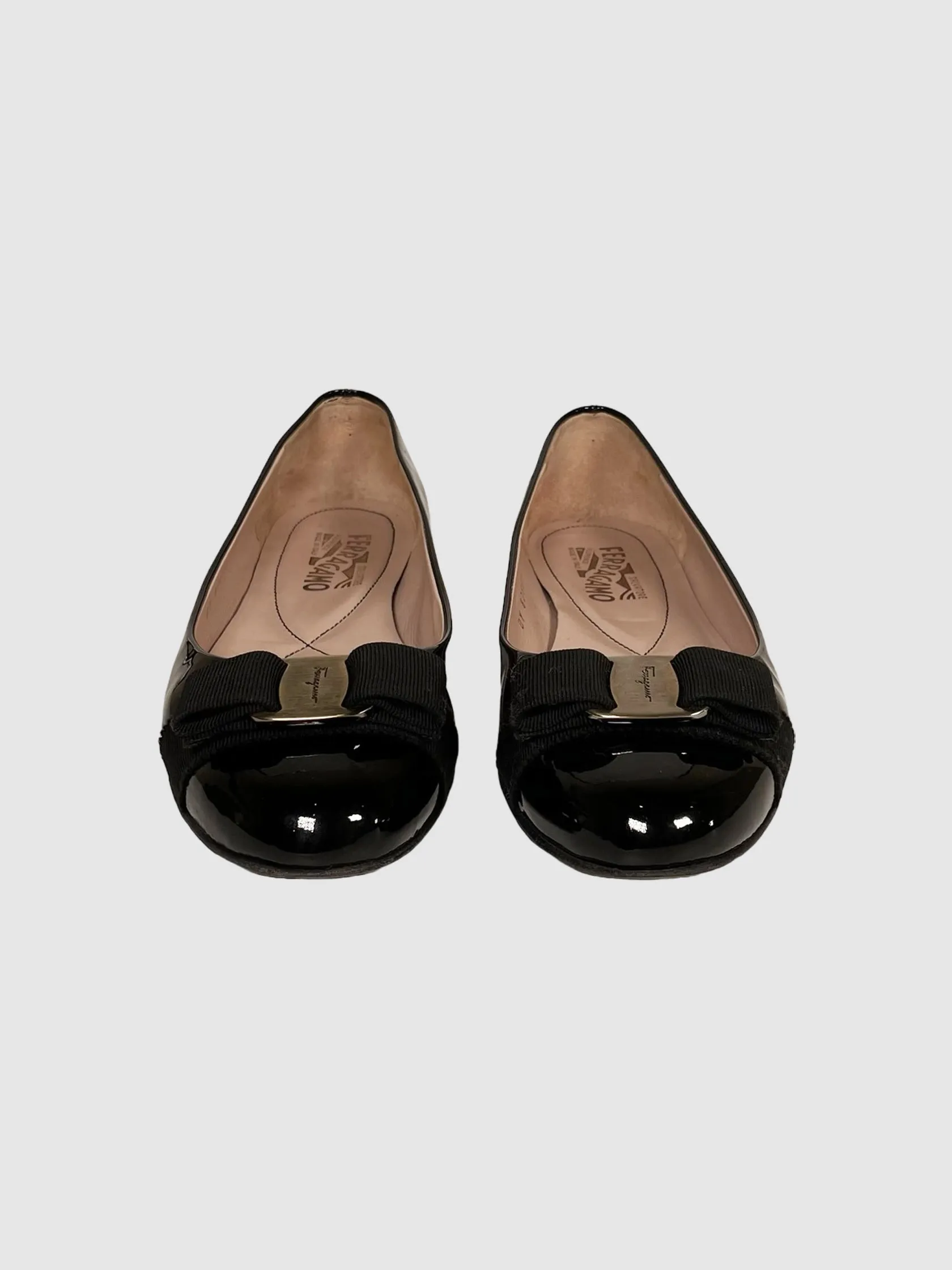 Salvatore Ferragamo Patent Ballet Flats - Size 8.5