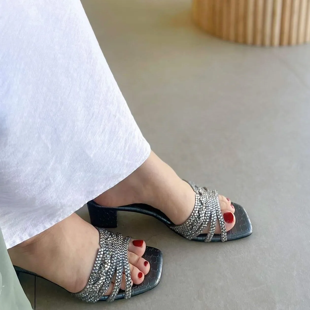 Salwa Heels S84H - Grey