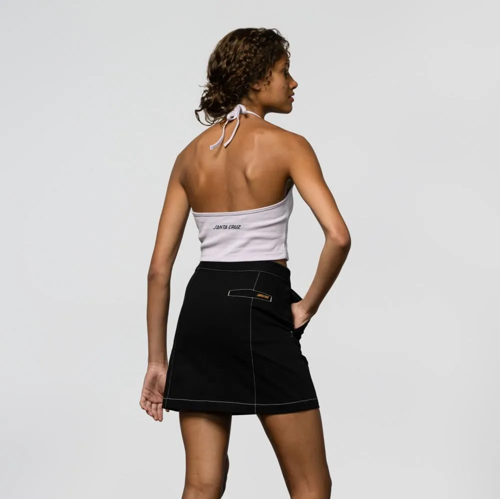 Santa Cruz Womens Skirt Nolan Mini Skirt - Black / White Stitch