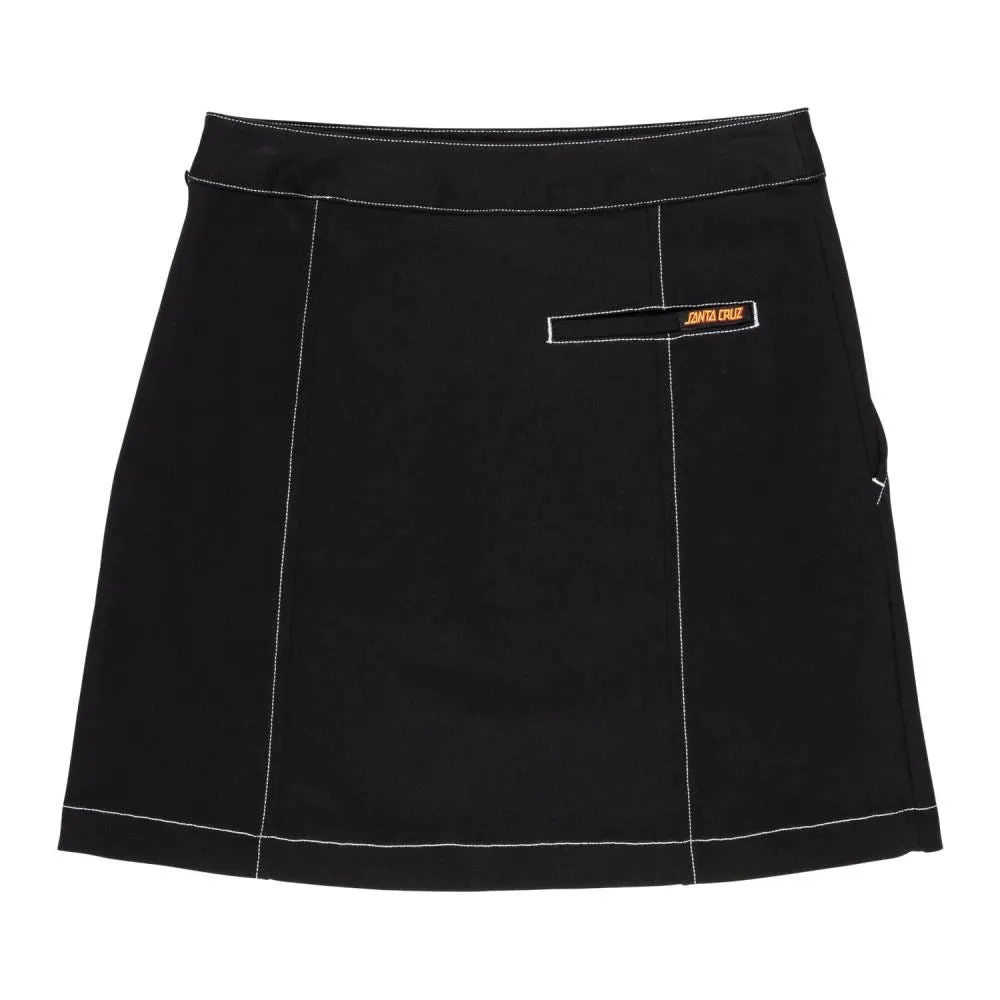 Santa Cruz Womens Skirt Nolan Mini Skirt - Black / White Stitch