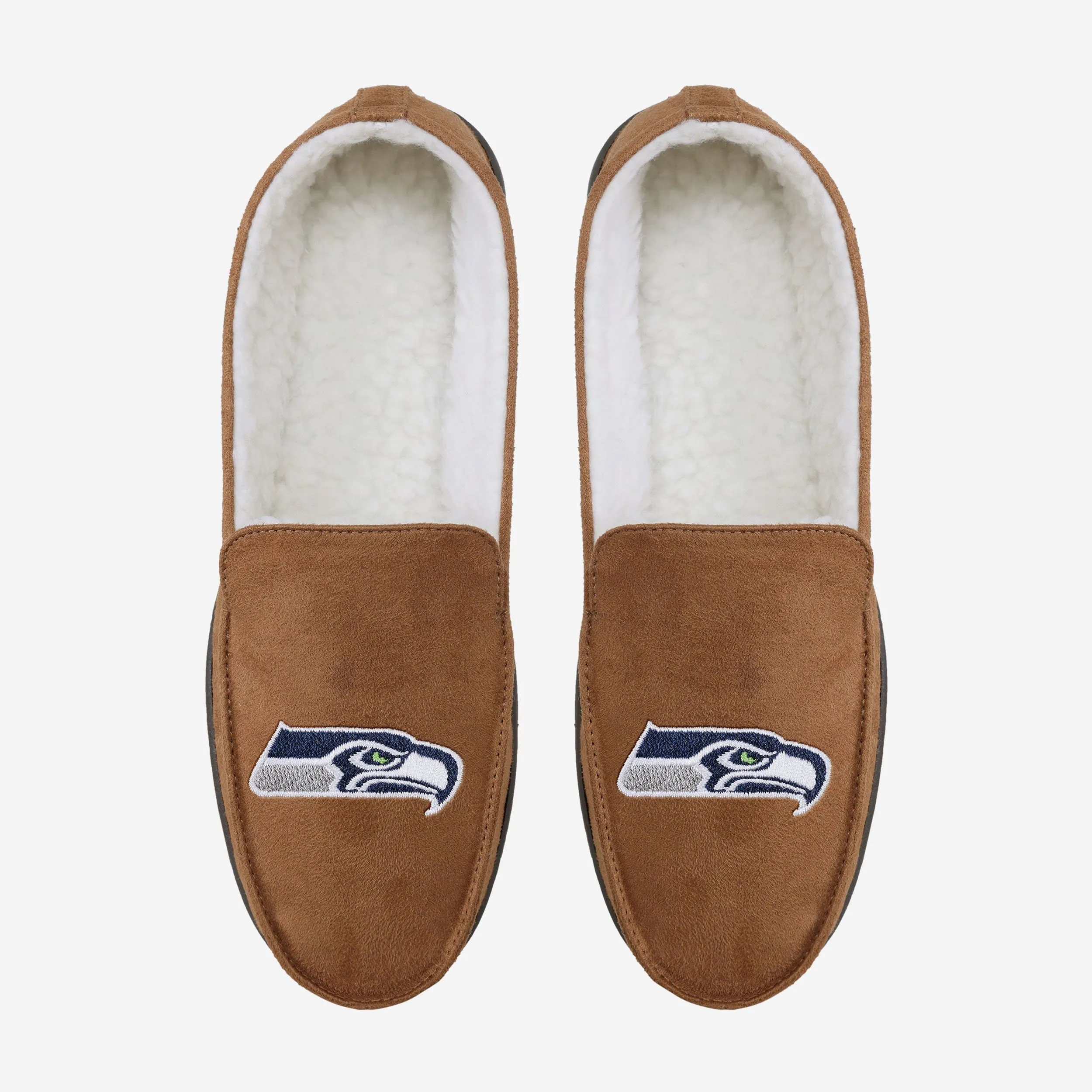 Seattle Seahawks Beige Moccasin Slipper