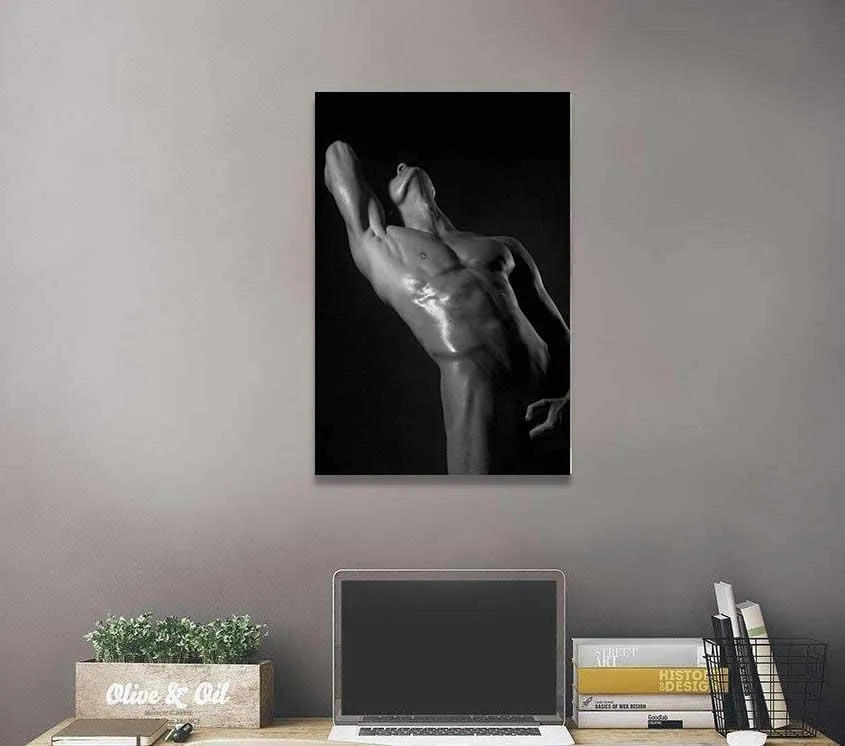 sensual male nude black and white poster