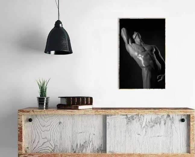 sensual male nude black and white poster