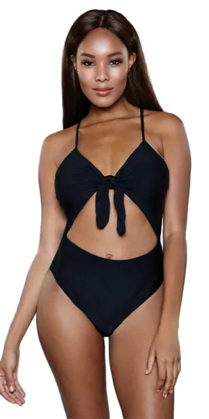 Sexy Amber Tie Front Cut Out Swimsuit
