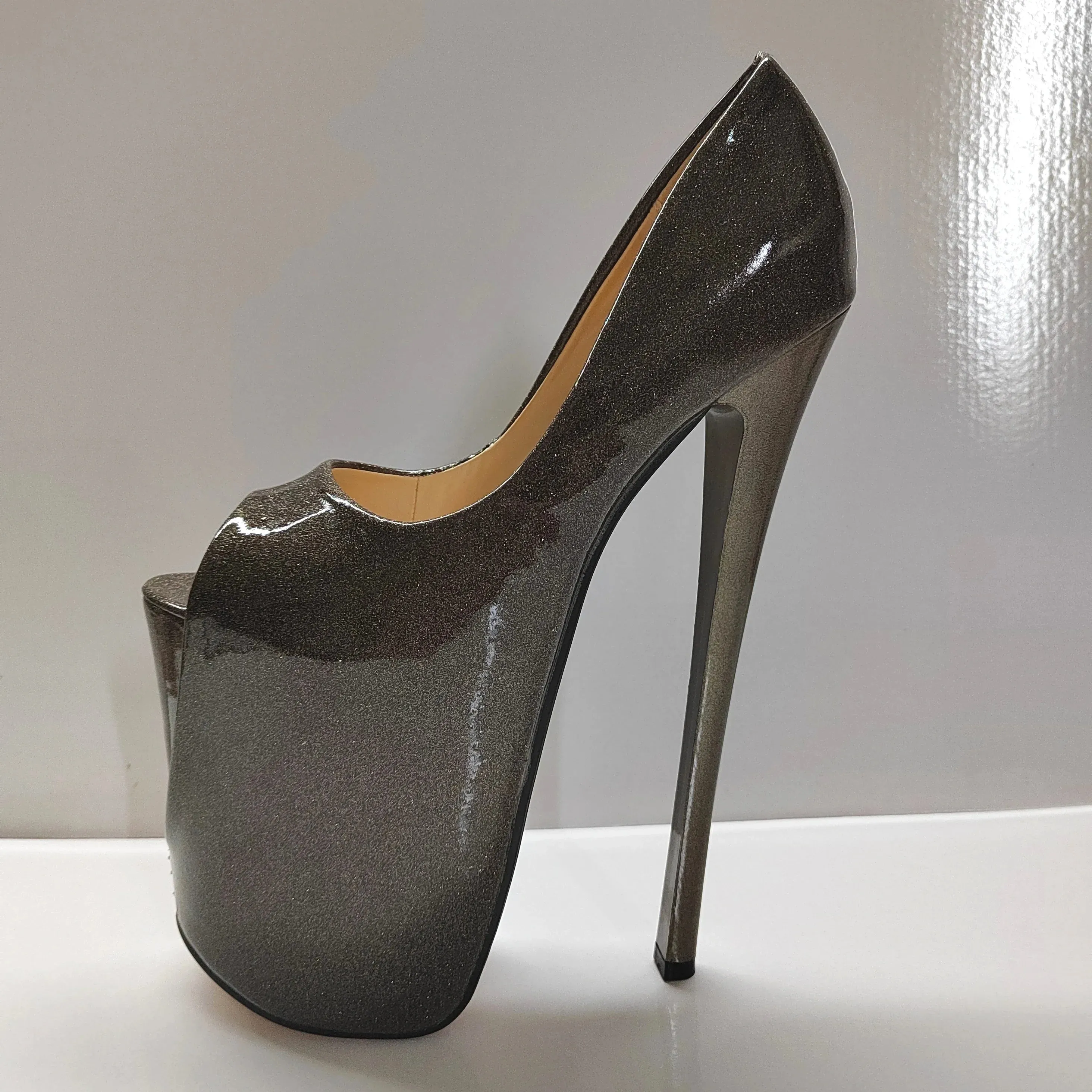 Sexy Peep Toe Platform Women Pumps 22cm Super High Thin Heels