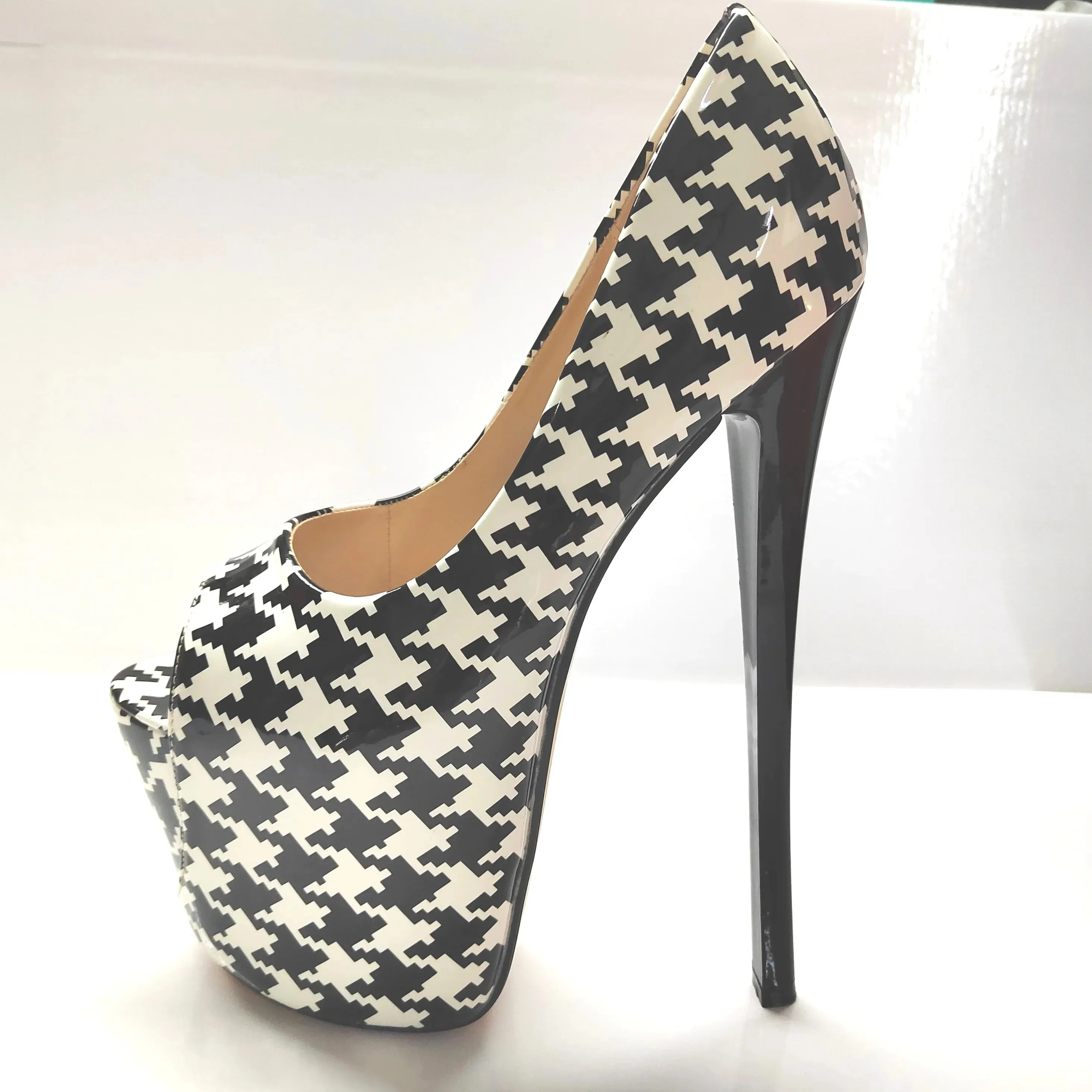Sexy Peep Toe Platform Women Pumps 22cm Super High Thin Heels