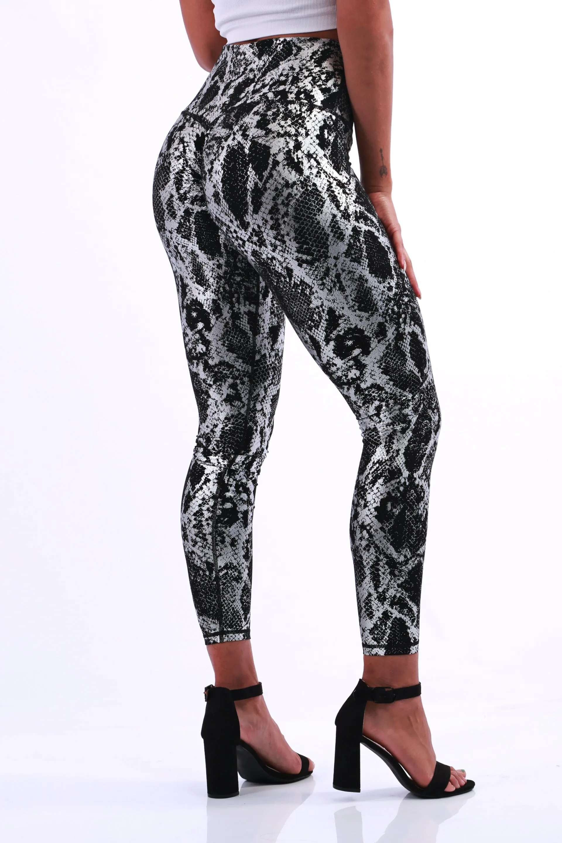 Shapewear TNG Dazzle Leggings - Black Silver
