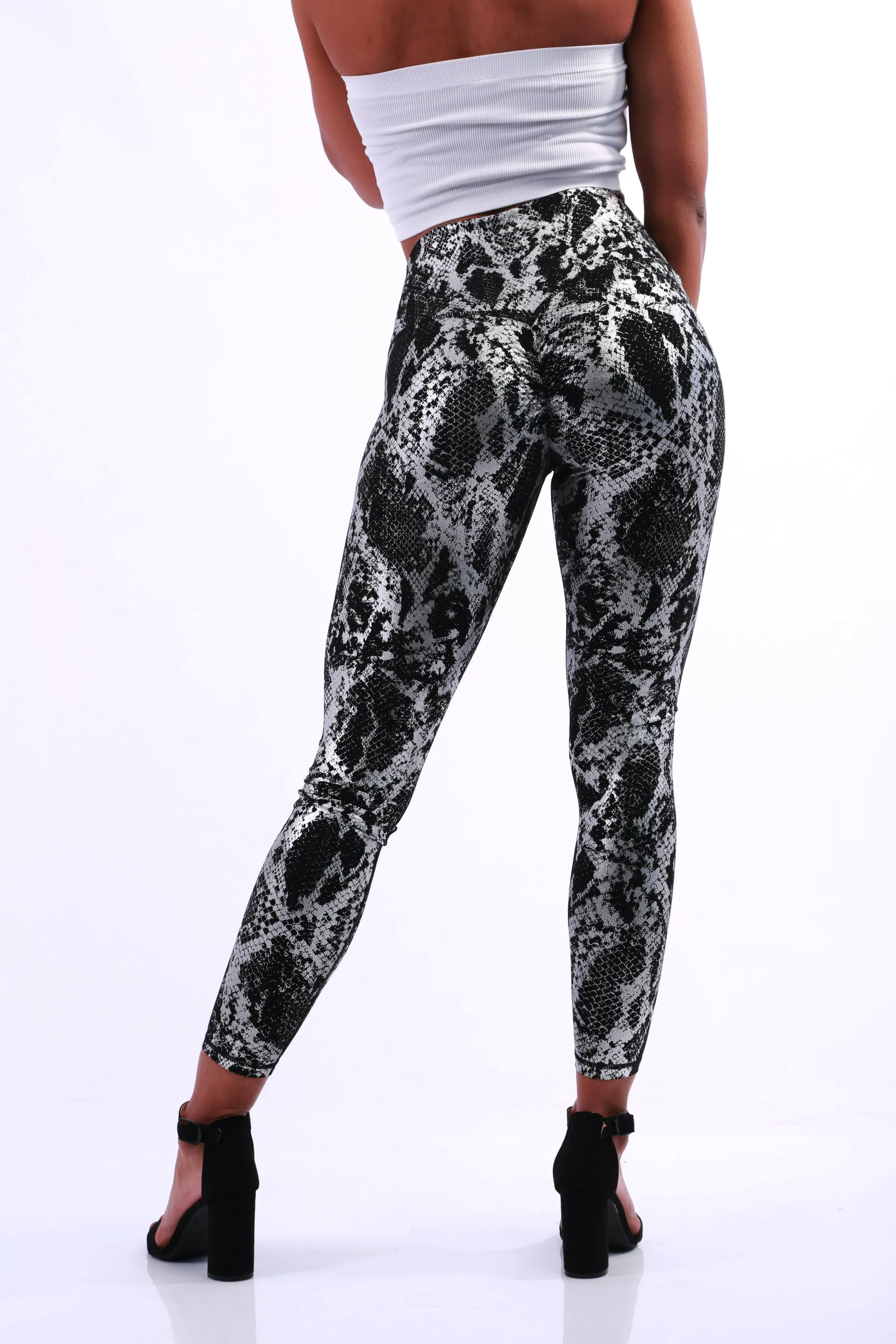 Shapewear TNG Dazzle Leggings - Black Silver