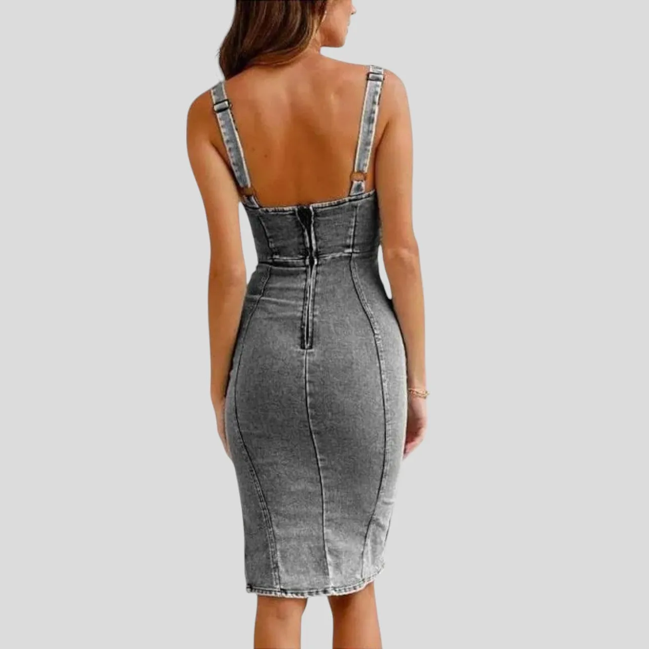 Sienna™ – Sleek Denim Camisole Dress