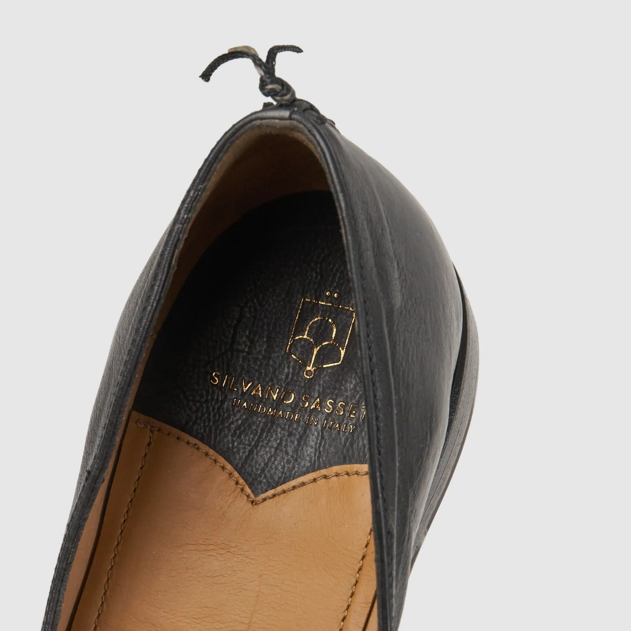 Silvano Sassetti Ladies Washed Leather Ballerina Style Slippers