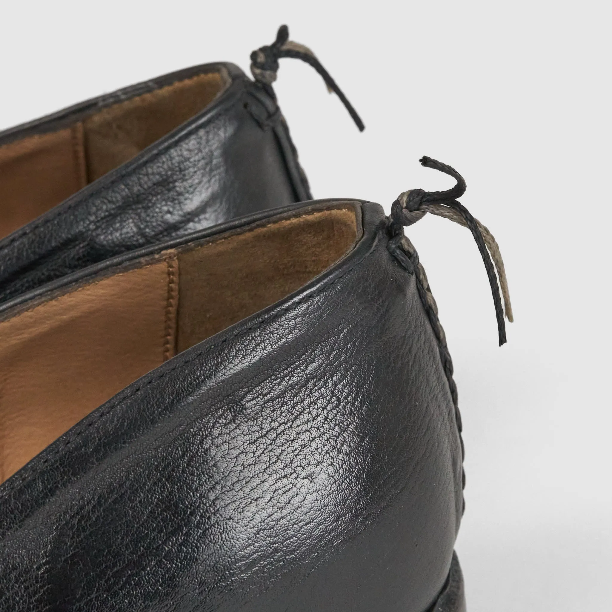 Silvano Sassetti Ladies Washed Leather Ballerina Style Slippers