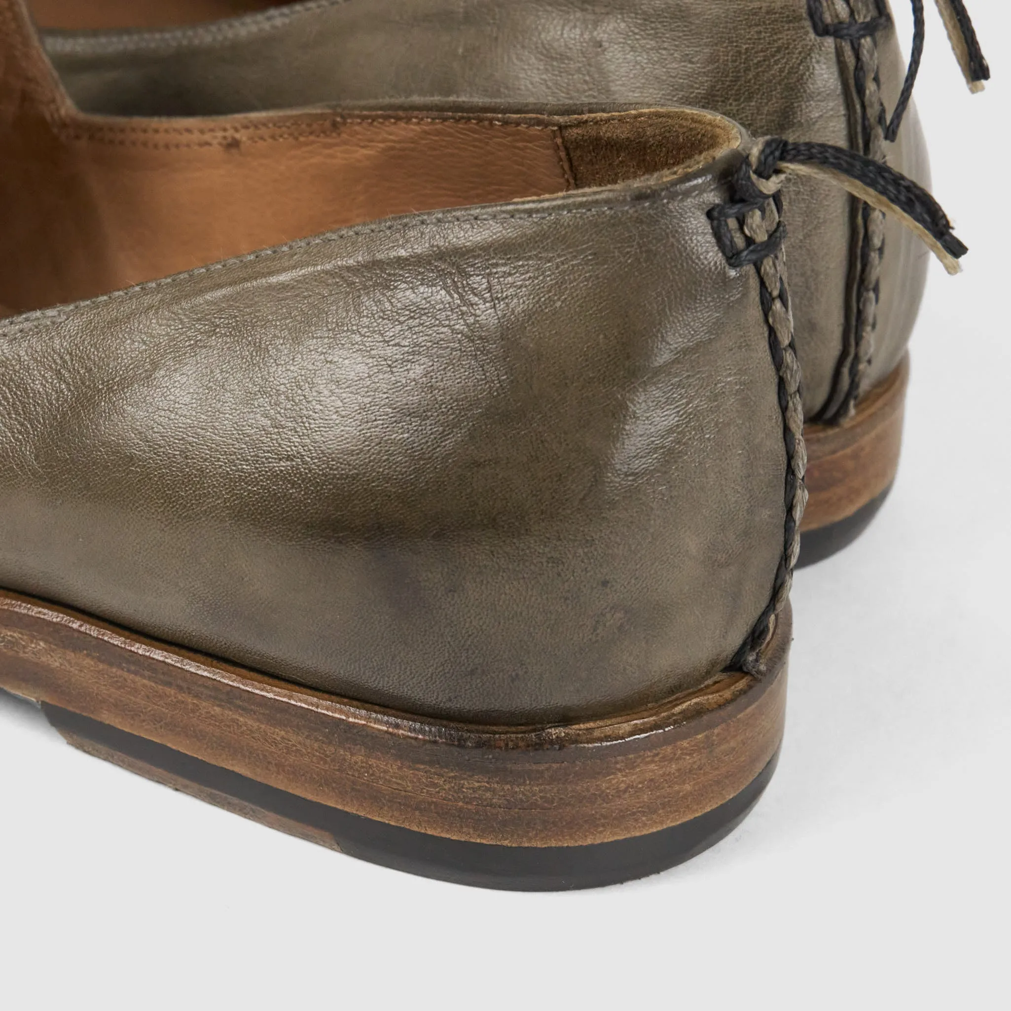 Silvano Sassetti Ladies Washed Leather Ballerina Style Slippers