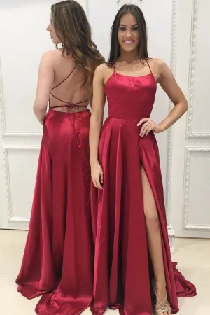 Simple A-Line Spaghetti Straps Hunter Cheap Prom Dress/Evening Dress,MP443