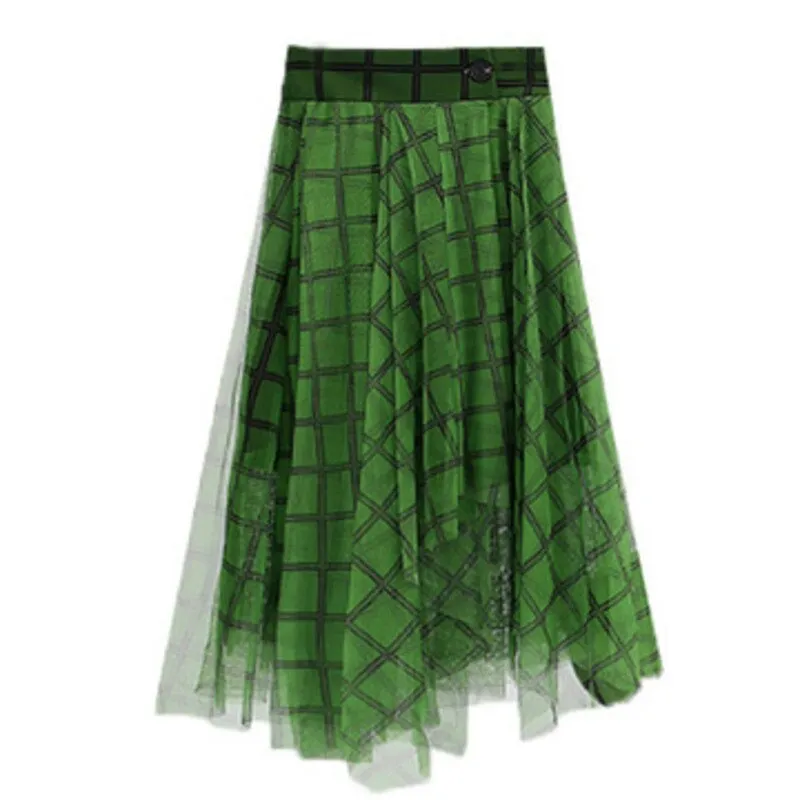 Simple Moderne Layered Tartan Skirt