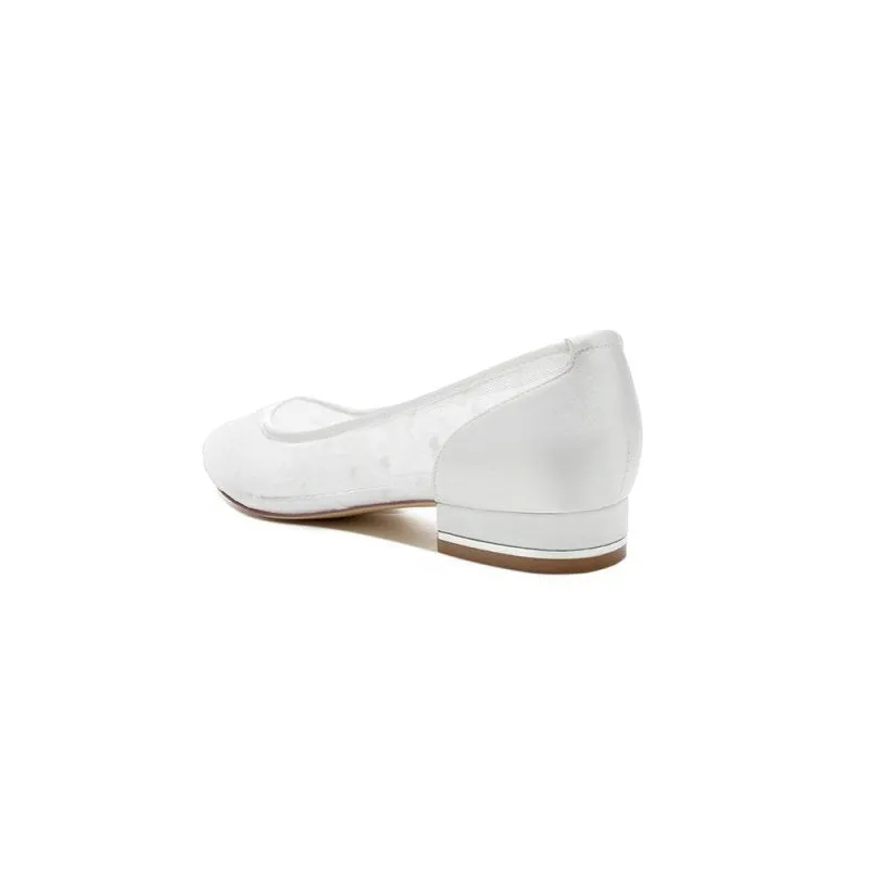 Simple Pointed Toe Mesh Slip-on Low Heels