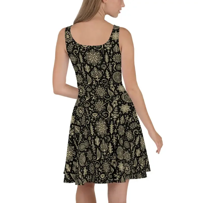 Skater Dress with Intricate Design Flare
