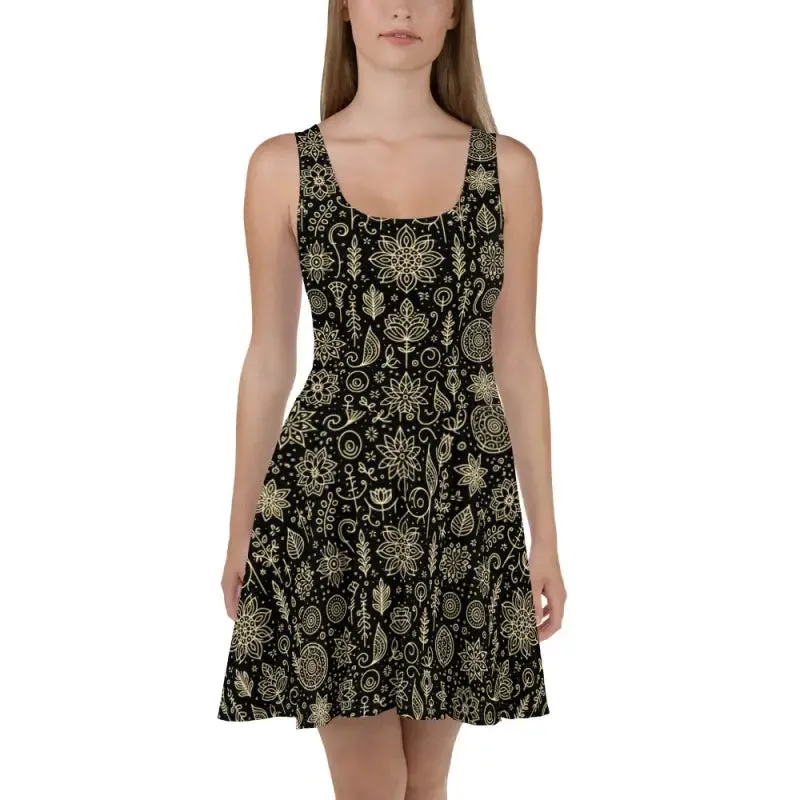 Skater Dress with Intricate Design Flare