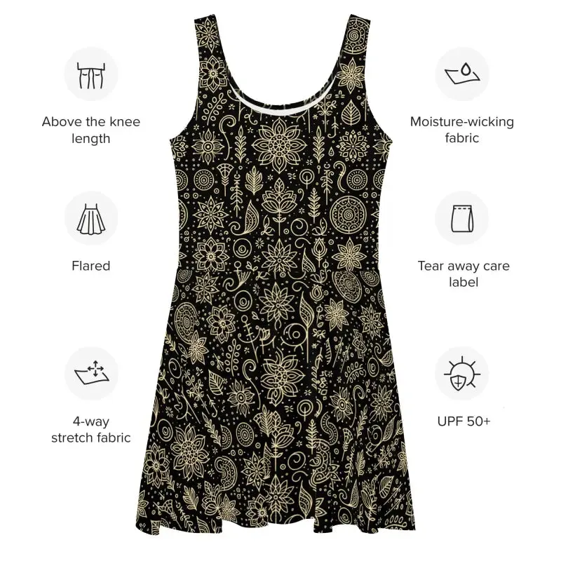 Skater Dress with Intricate Design Flare