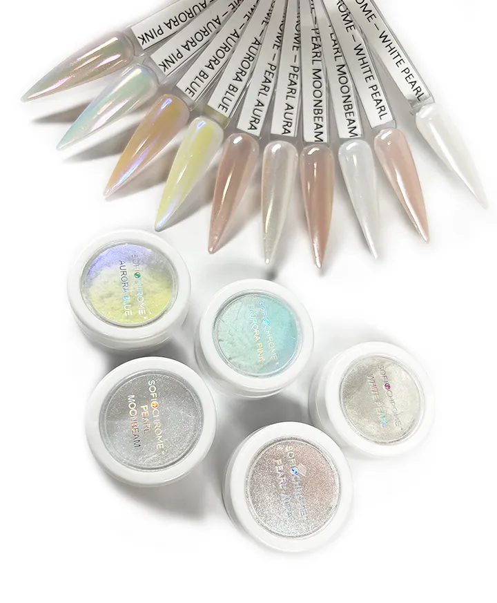 Sofi-Chrome Nail Powder - Aurora Pink