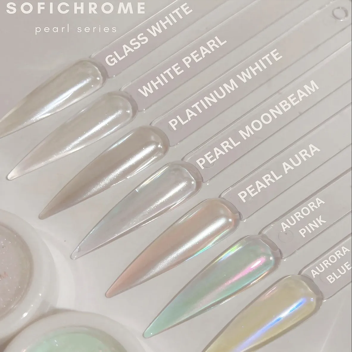 Sofi-Chrome Nail Powder - Glass White