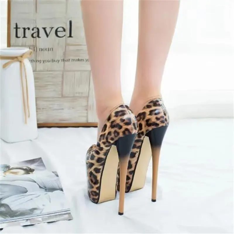 Spring/Autumn Leopard Print Stilettos 20 22cm Thin Heels Party Shoes Woman
