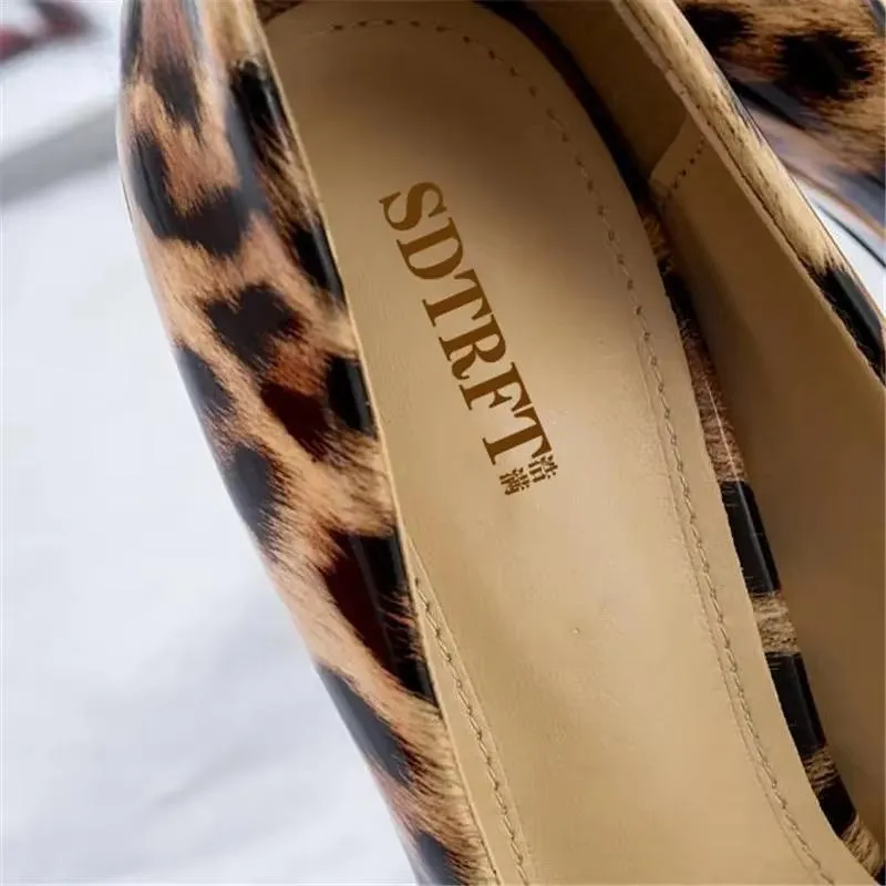 Spring/Autumn Leopard Print Stilettos 20 22cm Thin Heels Party Shoes Woman