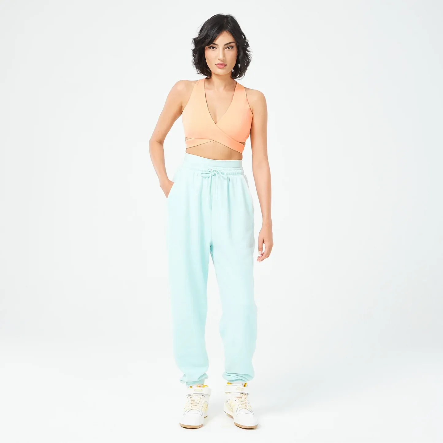 SQUATWOLF RETROGRADE CRISS CROSS BRA TOP