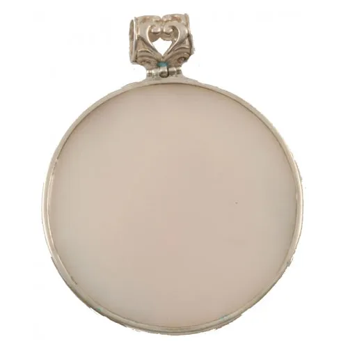 Sterling Silver Hand Painted Pendant inspired by Summer" Mucha