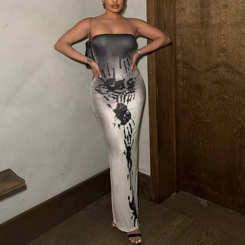 Strapless Low-Back Slit Dress for Daring Elegance and Style