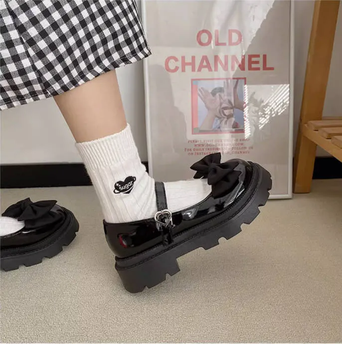 Sweet Cool Girl Style Bow Mary Jane JK Shoes