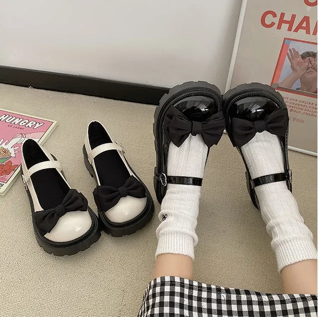 Sweet Cool Girl Style Bow Mary Jane JK Shoes