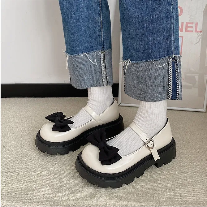 Sweet Cool Girl Style Bow Mary Jane JK Shoes
