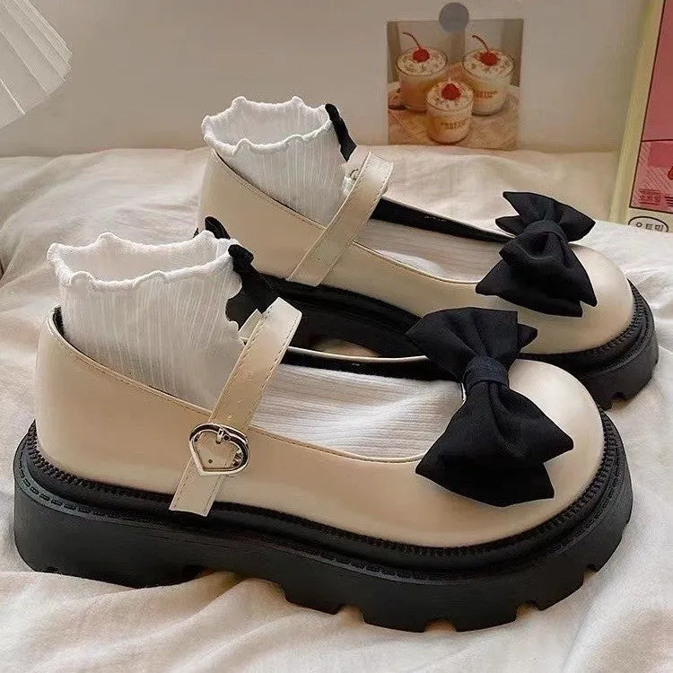 Sweet Cool Girl Style Bow Mary Jane JK Shoes