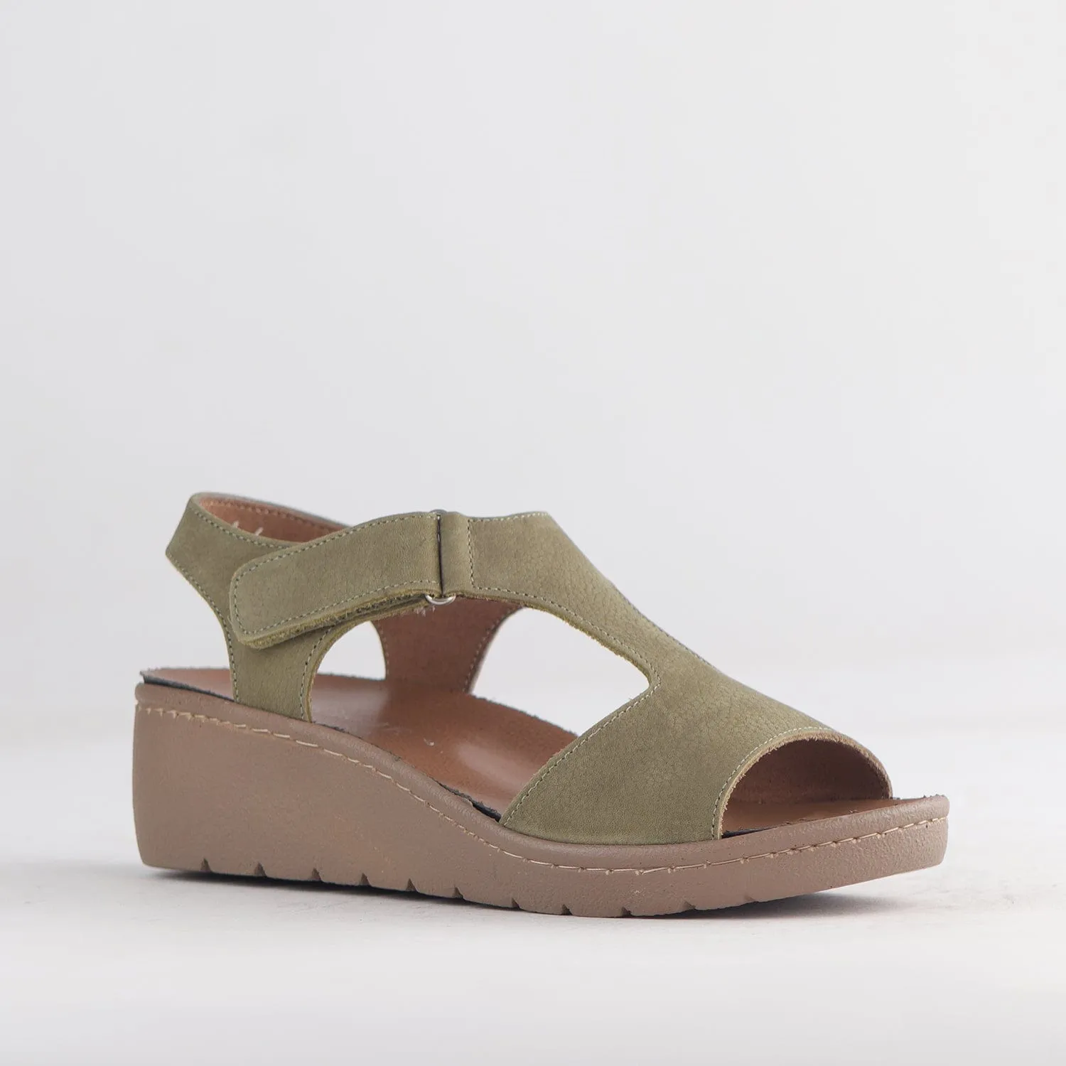 T-Bar Wedge Sandal with Removable Footbed Forest - 12666