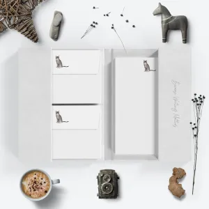 Tabby Cat Letter Writing Set in Writing Folder