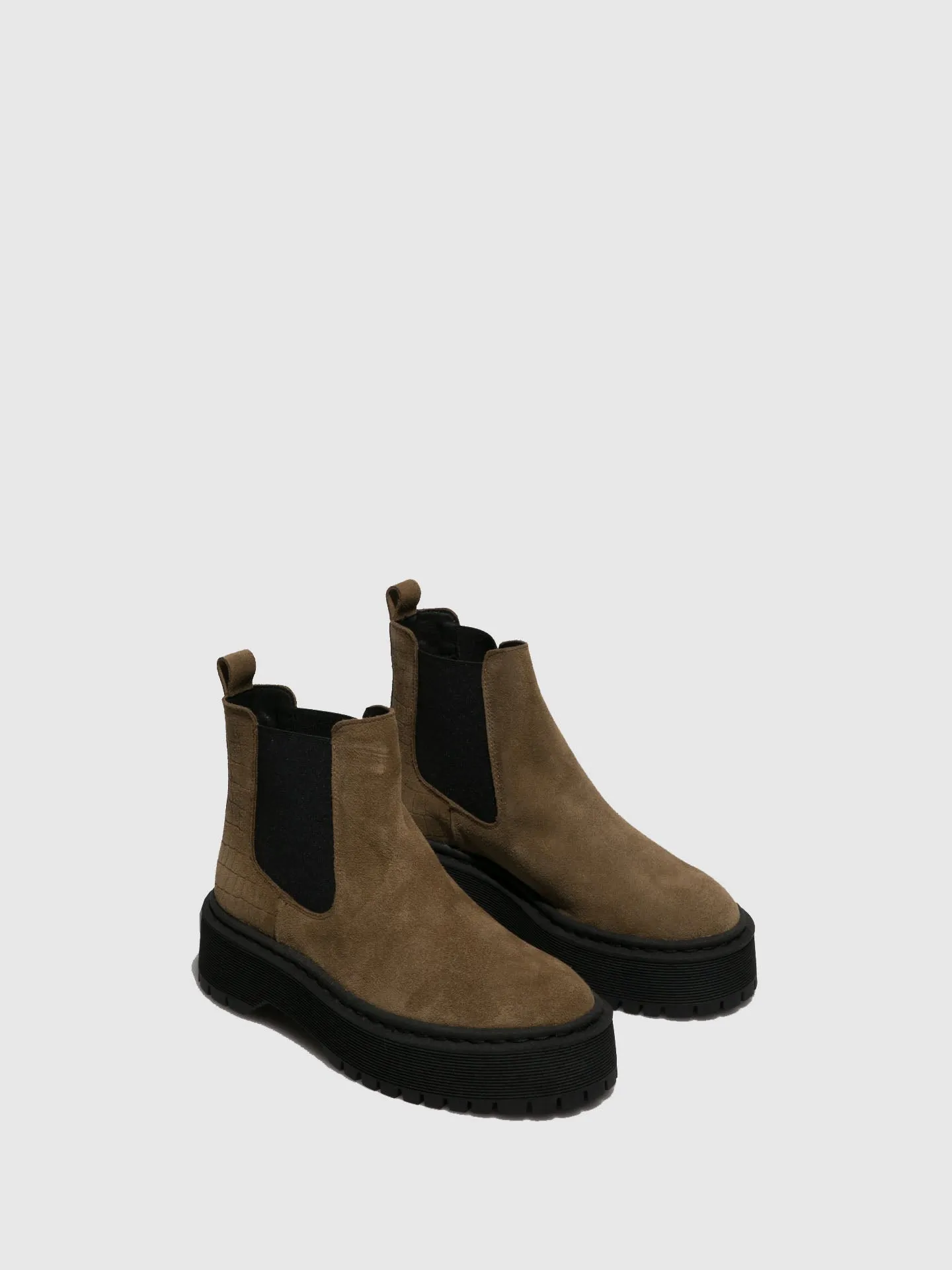 Taupe Elasticated Ankle Boots