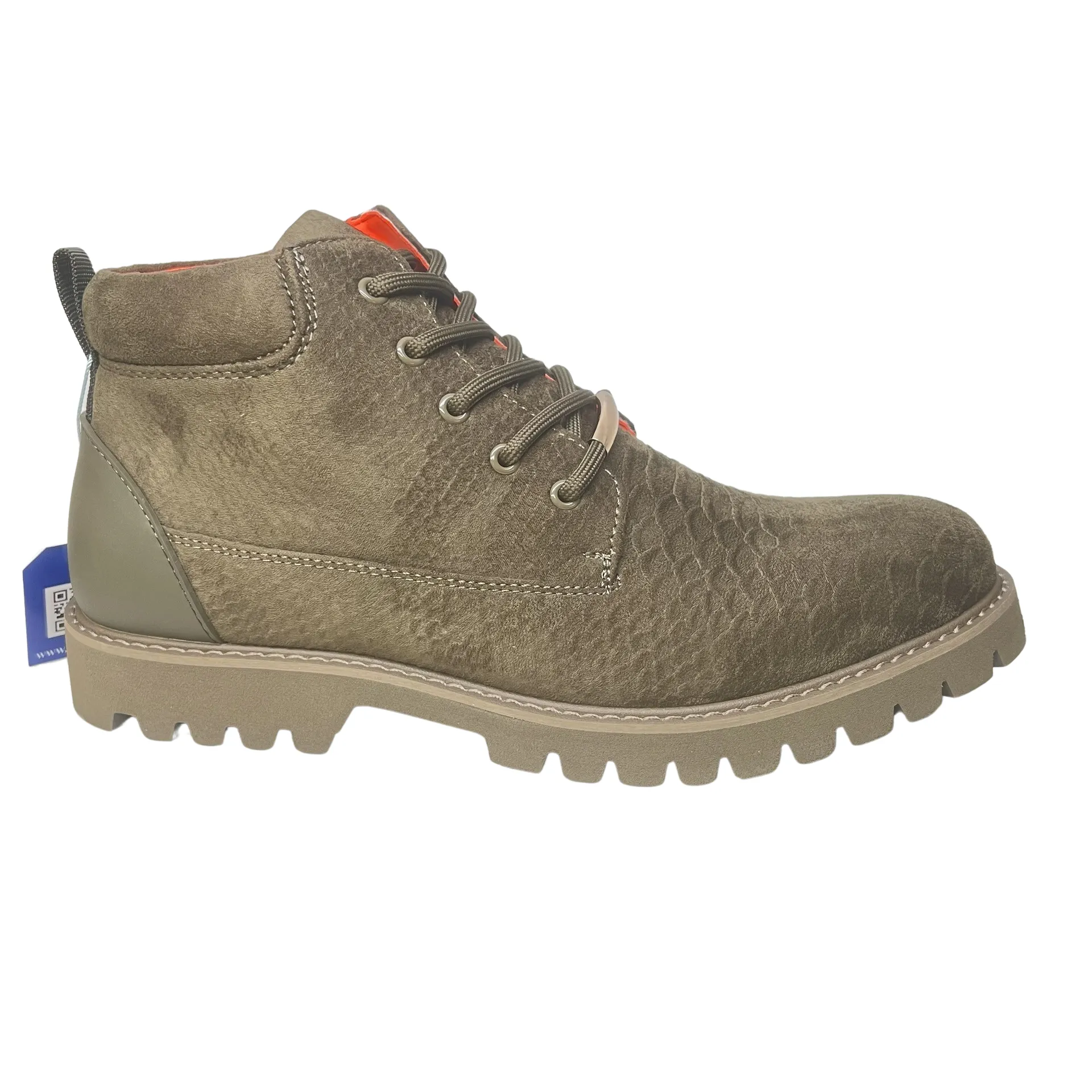 Tayno Paxton Olive PU Suede Python Print Boots