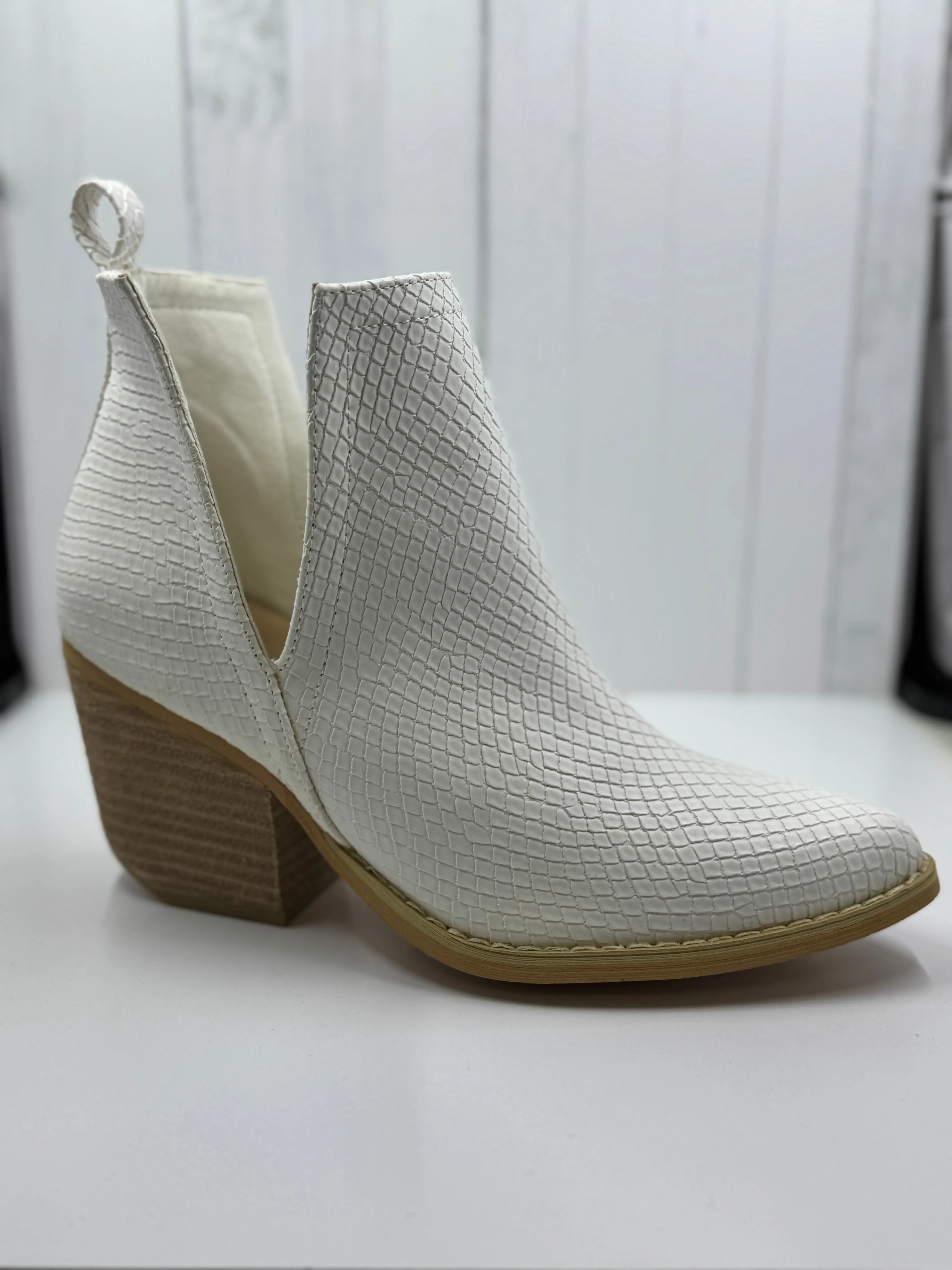 Textured Snake Skin Booties