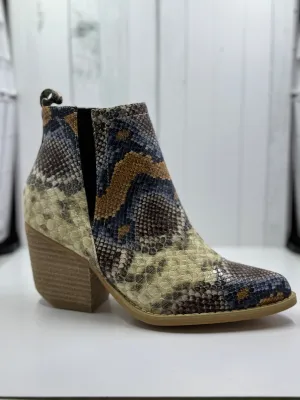 Textured Snake Skin Booties