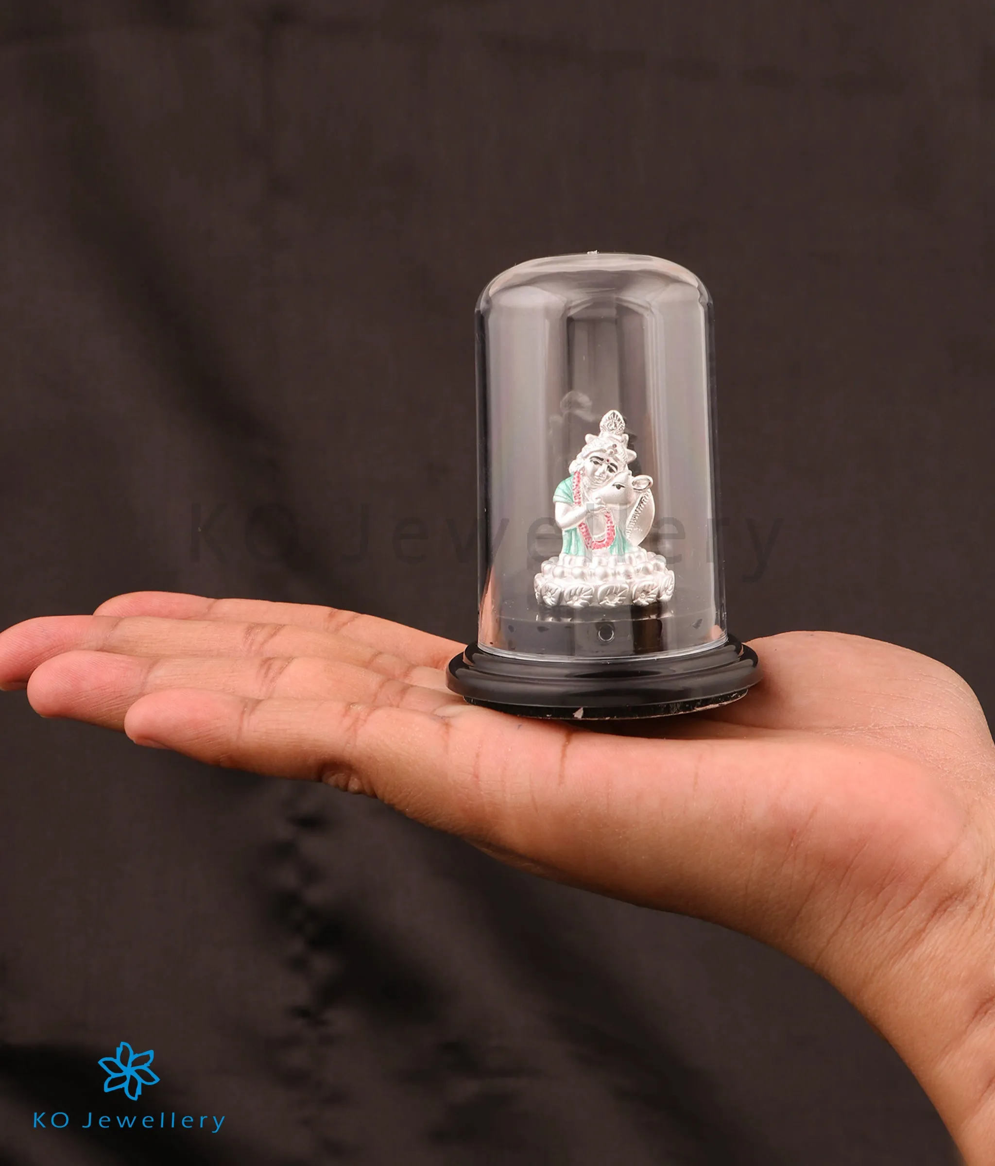 The Govardhan Krishna 999 Pure Silver Idol (2.75 inches)