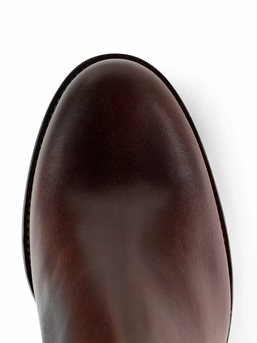The Regina Women's Tall Boot - Mahogany Leather, Narrow Calf