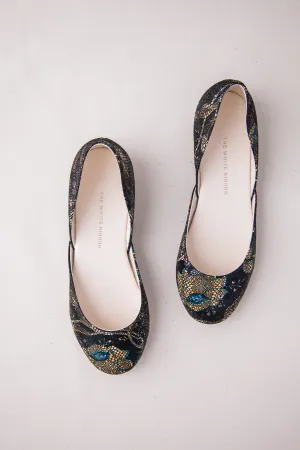 THEA BALLET FLATS - BLACK FLORAL