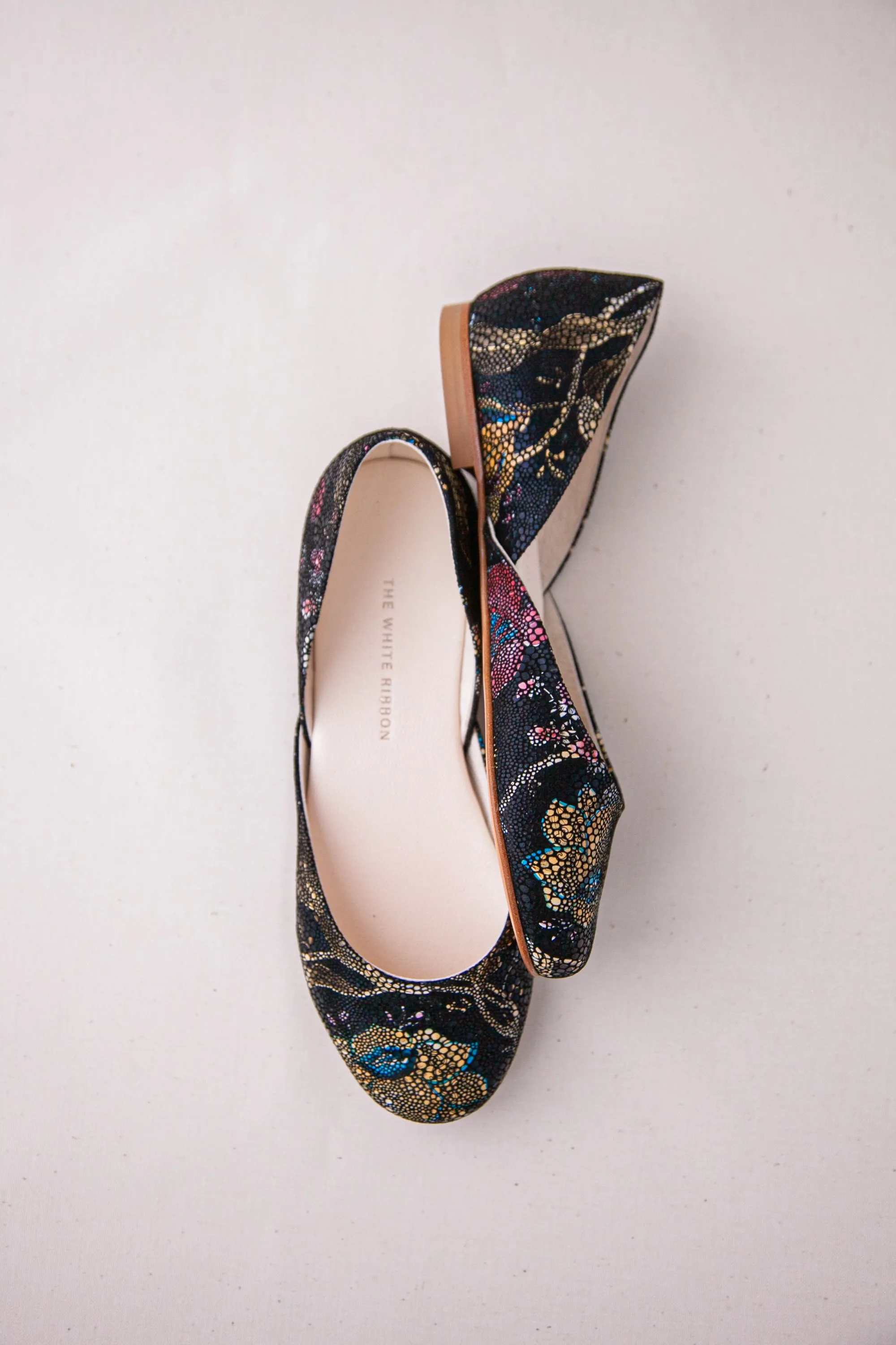 THEA BALLET FLATS - BLACK FLORAL