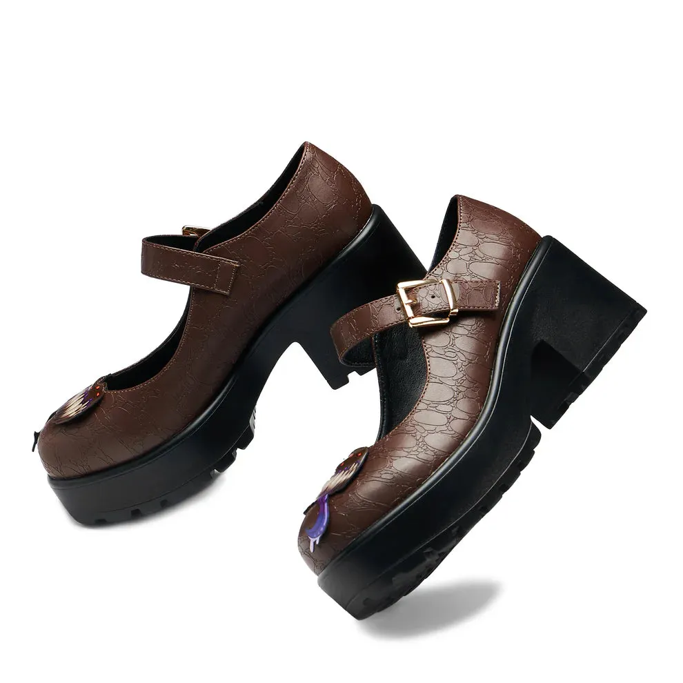 Tira Mary Jane Shoes - ‘Shapechanger Edition’-Brown-Size 8-Clearance